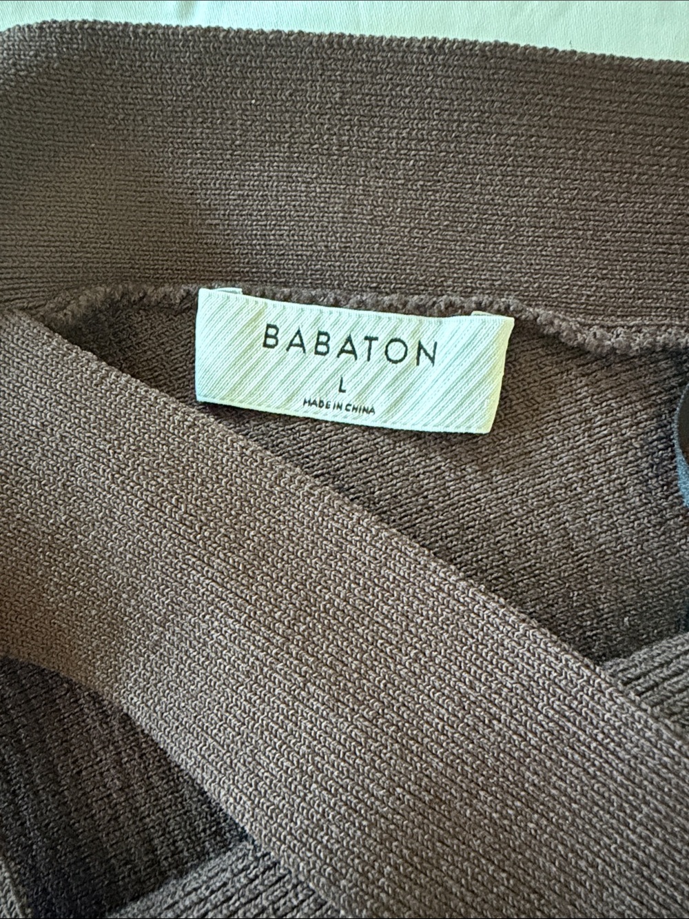 Babaton Brown Cross-Back Ribbed Top - Picture 4 of 10